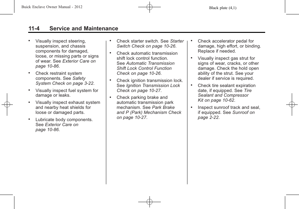 4 service and maintenance | Buick 2012 Enclave User Manual | Page 410 / 474