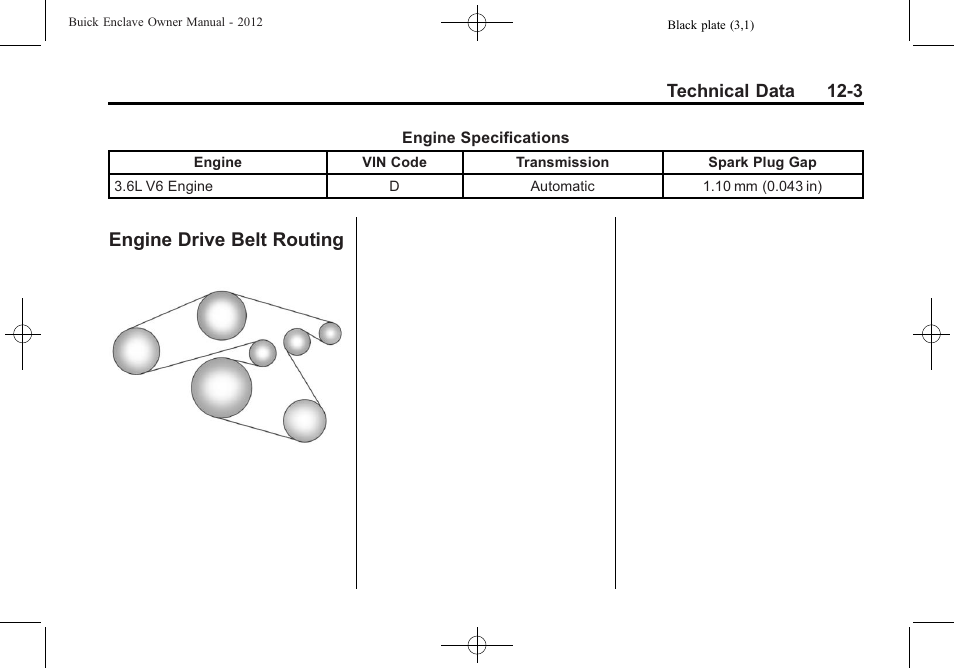 Engine drive belt routing, Engine drive belt routing -3 | Buick 2012 Enclave User Manual | Page 427 / 474