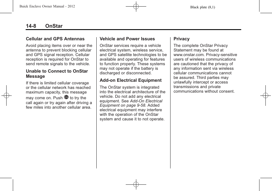 Buick 2012 Enclave User Manual | Page 460 / 474