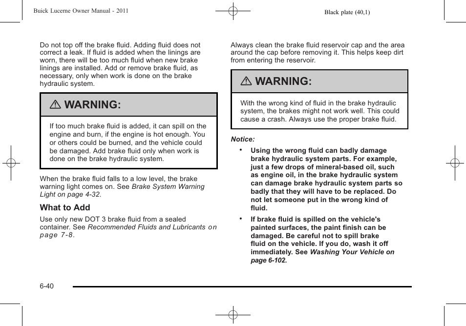 Warning | Buick 2011 Lucerne User Manual | Page 326 / 450