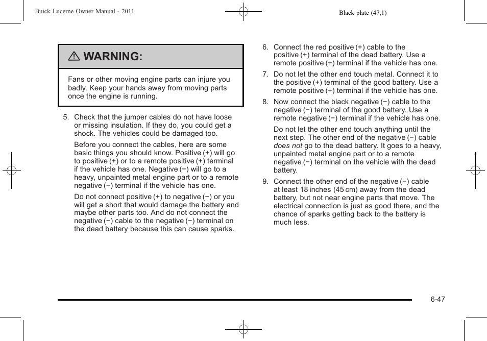 Warning | Buick 2011 Lucerne User Manual | Page 333 / 450