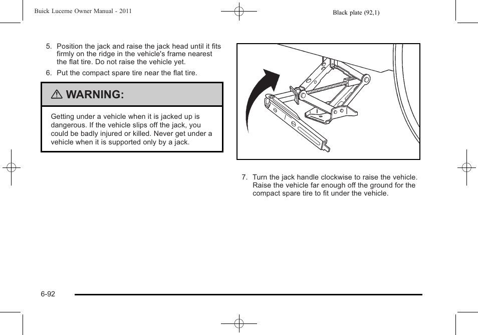 Warning | Buick 2011 Lucerne User Manual | Page 378 / 450