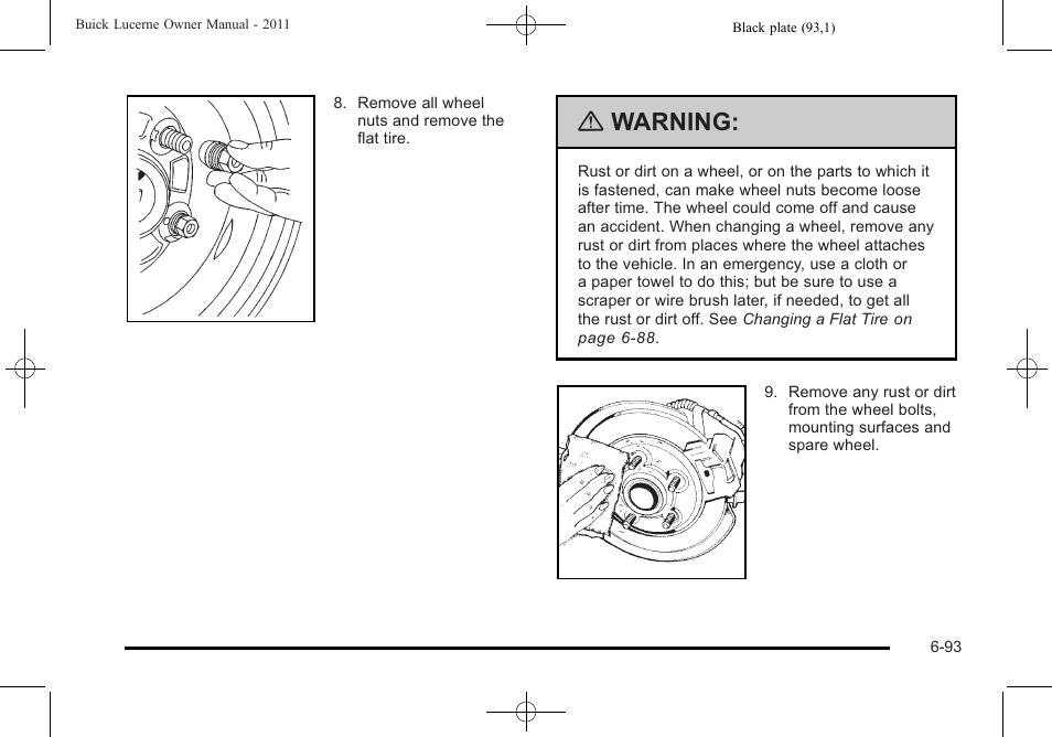 Warning | Buick 2011 Lucerne User Manual | Page 379 / 450