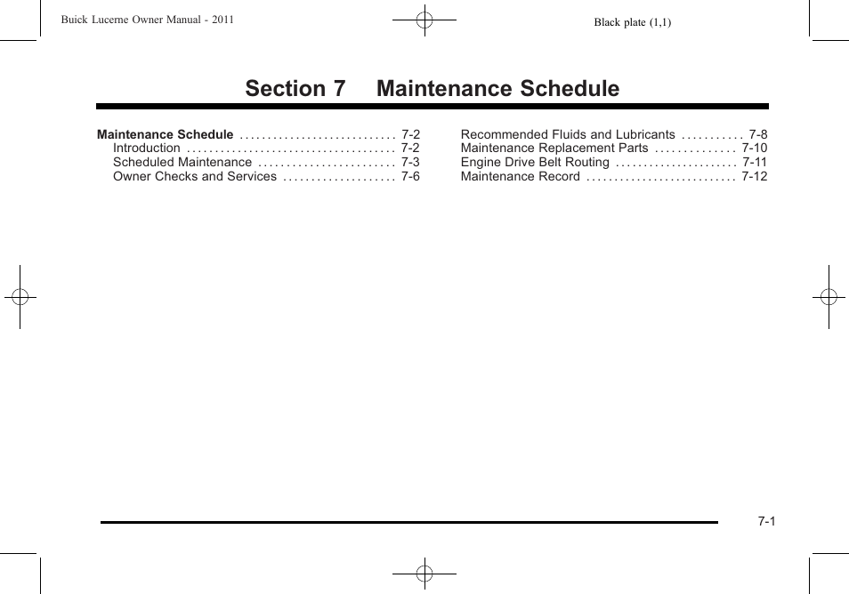 Maintenance schedule, Maintenance schedule -1 | Buick 2011 Lucerne User Manual | Page 405 / 450