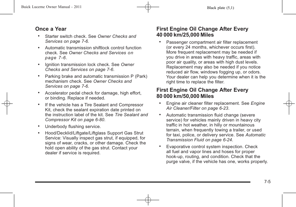 Once a year | Buick 2011 Lucerne User Manual | Page 409 / 450