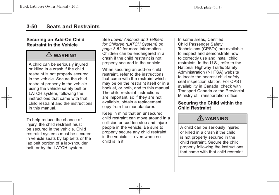 Buick 2011 Lacrosse User Manual | Page 104 / 462