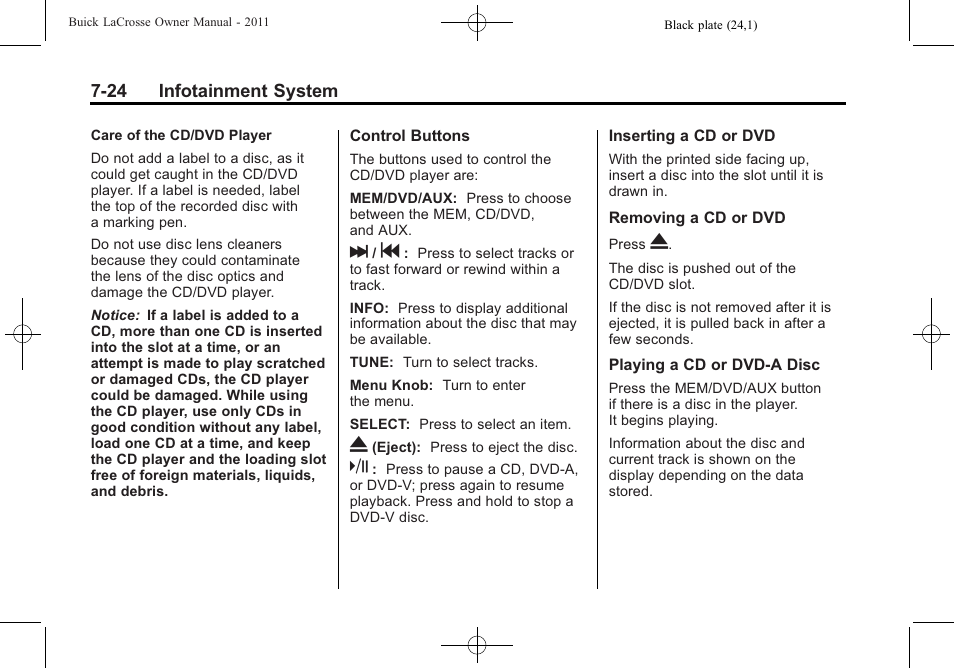 Buick 2011 Lacrosse User Manual | Page 204 / 462