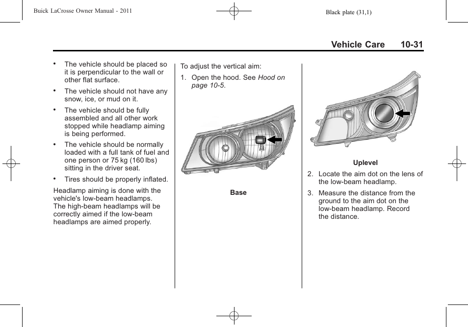 Vehicle care 10-31 | Buick 2011 Lacrosse User Manual | Page 343 / 462