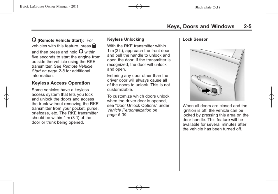 Buick 2011 Lacrosse User Manual | Page 37 / 462