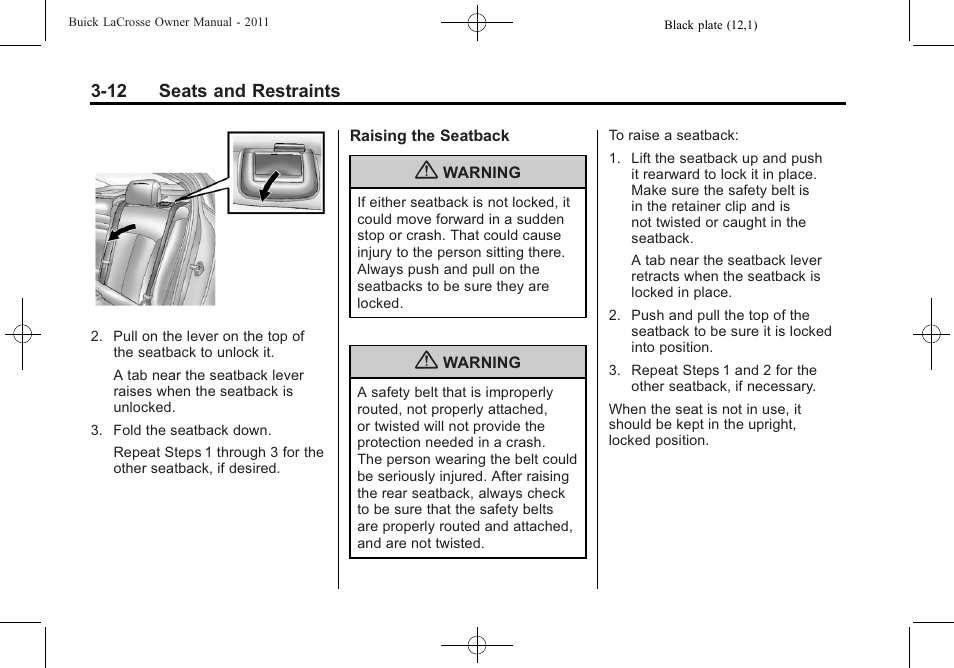 Buick 2011 Lacrosse User Manual | Page 66 / 462