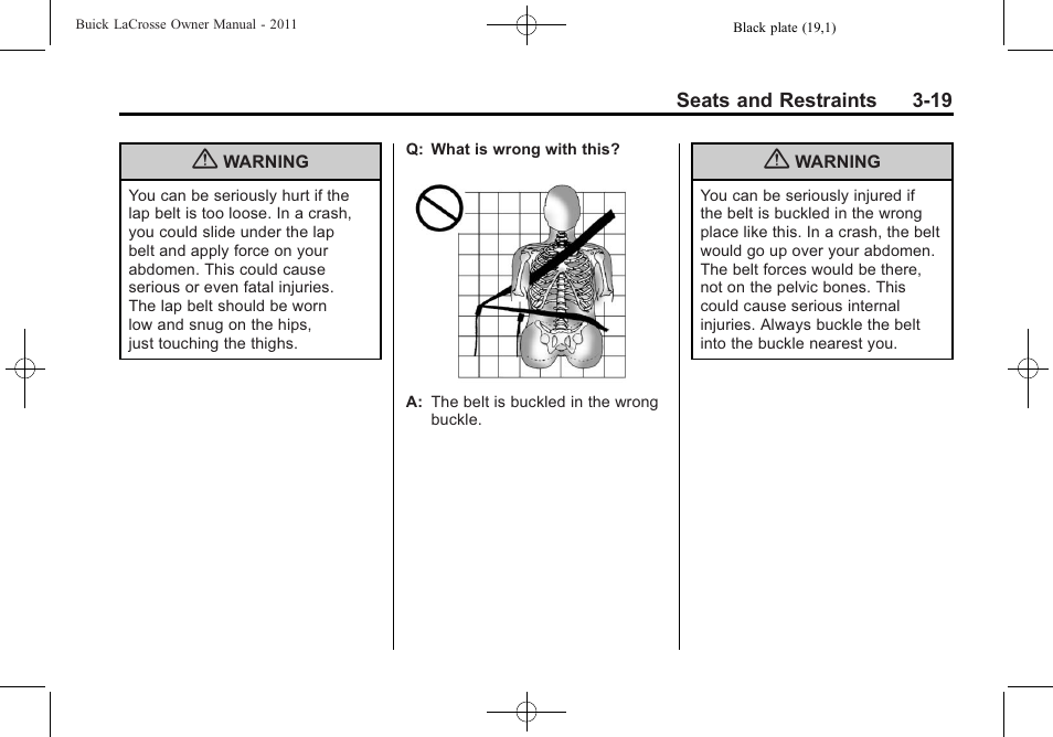 Buick 2011 Lacrosse User Manual | Page 73 / 462