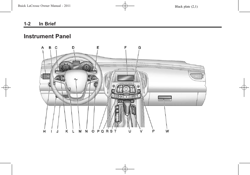 Instrument panel, Instrument panel -2 | Buick 2011 Lacrosse User Manual | Page 8 / 462