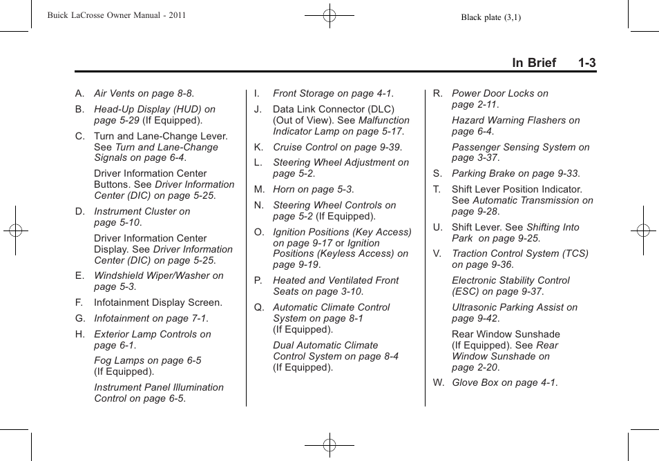 Buick 2011 Lacrosse User Manual | Page 9 / 462