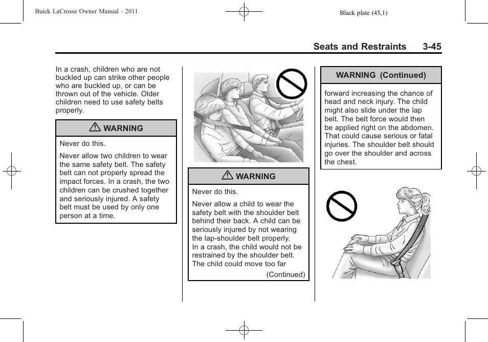 Buick 2011 Lacrosse User Manual | Page 99 / 462