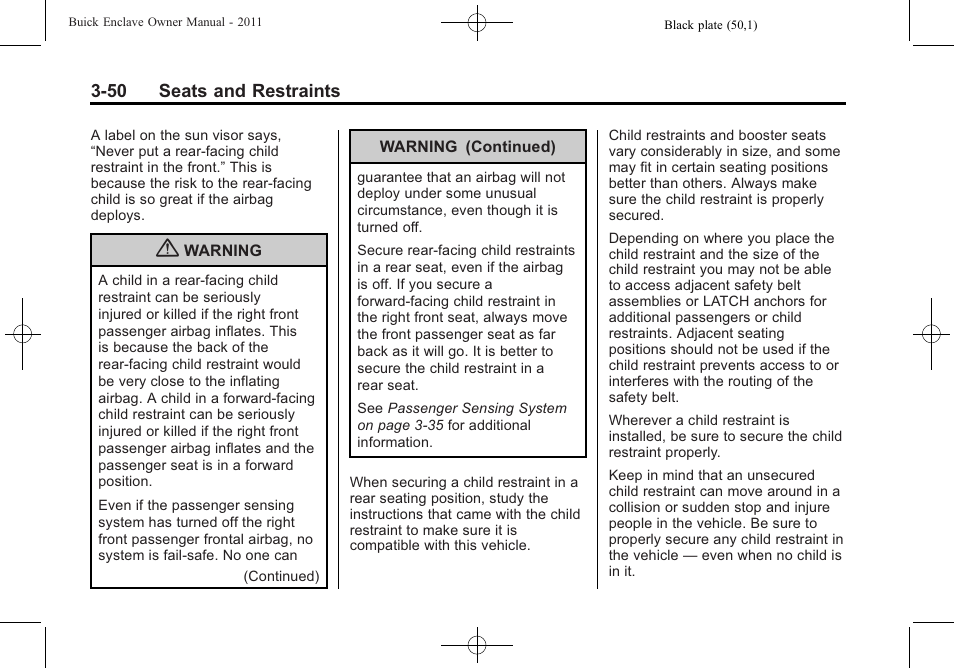 Buick 2011 Enclave User Manual | Page 100 / 434