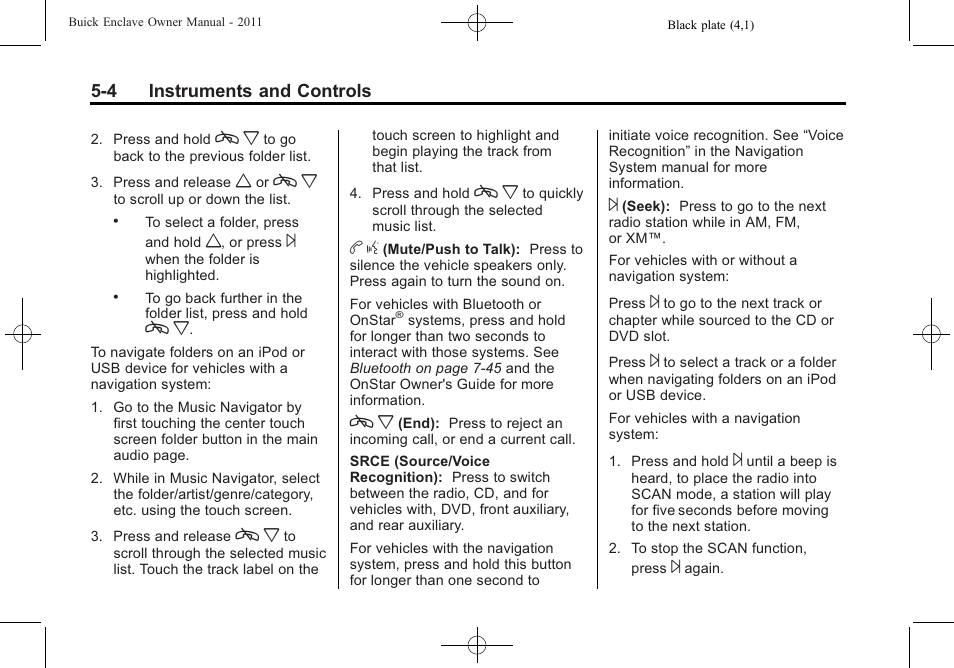 Buick 2011 Enclave User Manual | Page 122 / 434