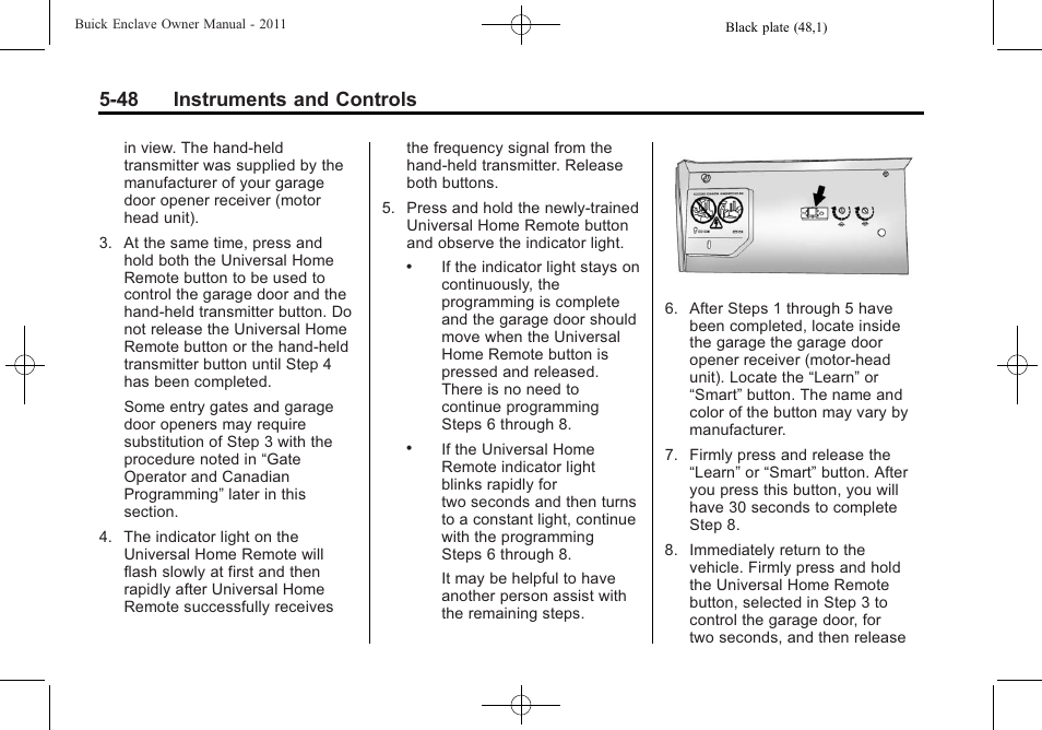 48 instruments and controls | Buick 2011 Enclave User Manual | Page 166 / 434