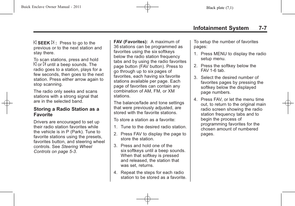 Buick 2011 Enclave User Manual | Page 183 / 434