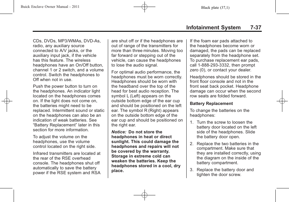 Infotainment system 7-37 | Buick 2011 Enclave User Manual | Page 213 / 434