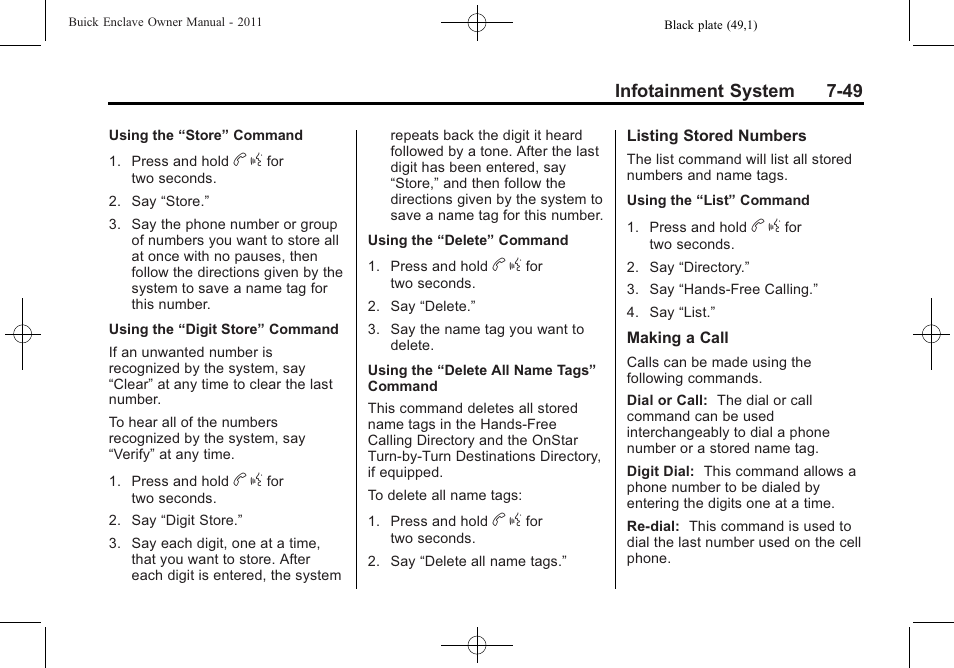 Buick 2011 Enclave User Manual | Page 225 / 434