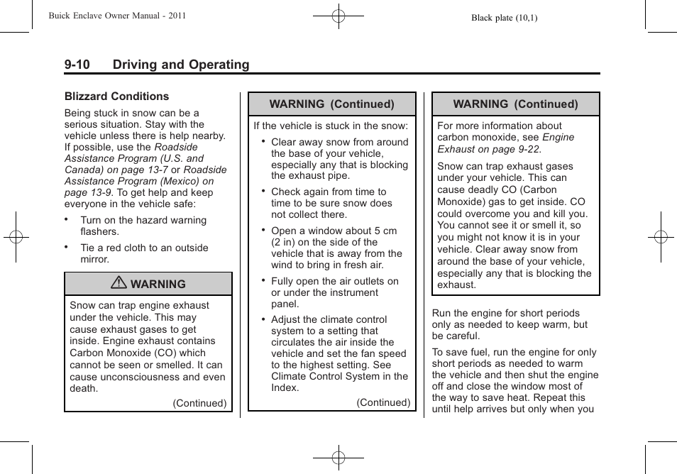 10 driving and operating | Buick 2011 Enclave User Manual | Page 248 / 434