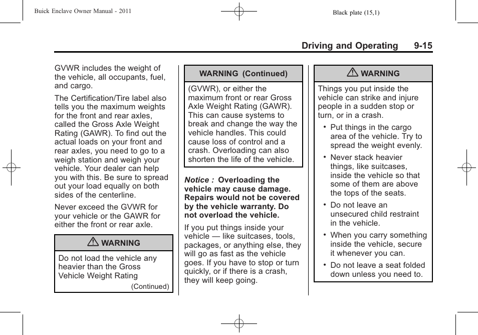 Buick 2011 Enclave User Manual | Page 253 / 434