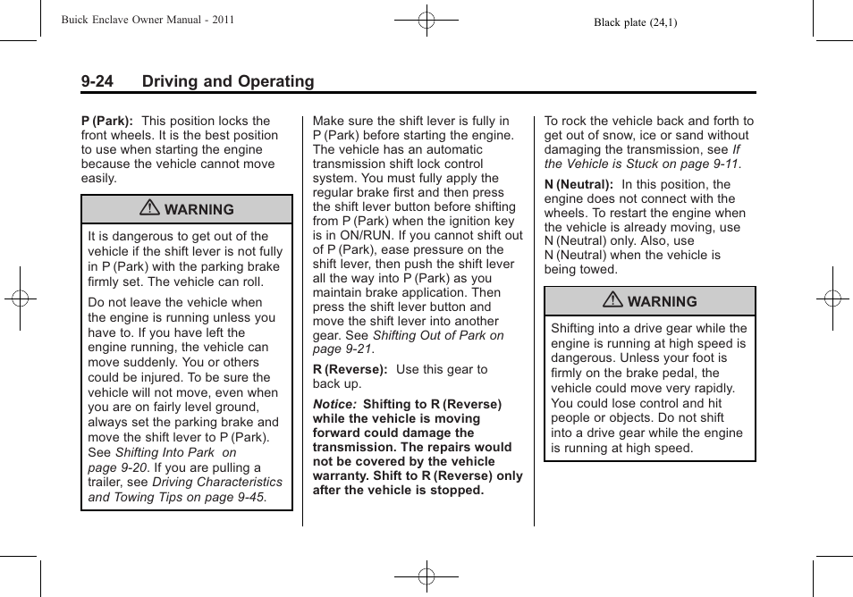 Buick 2011 Enclave User Manual | Page 262 / 434
