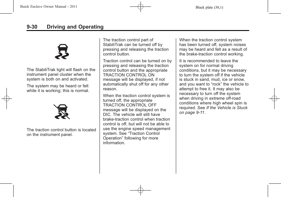 30 driving and operating | Buick 2011 Enclave User Manual | Page 268 / 434