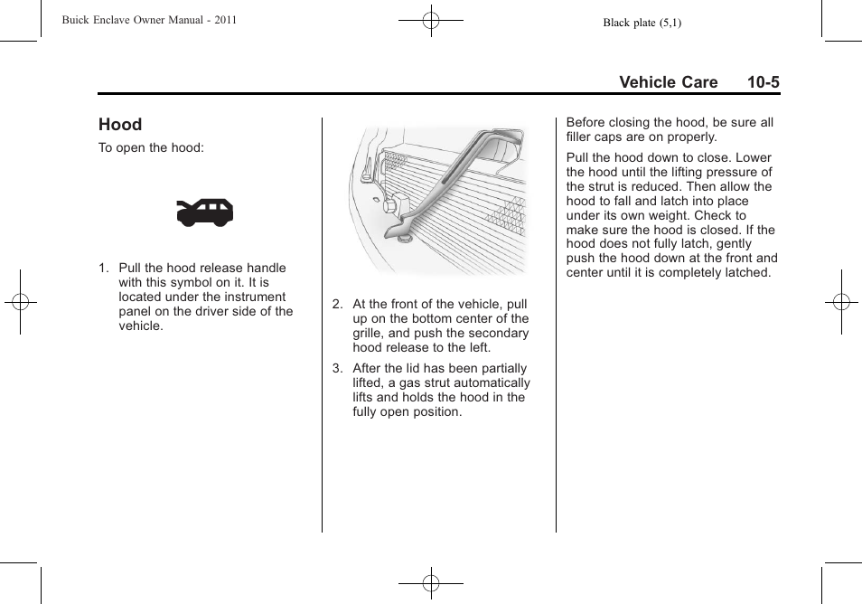 Hood, Hood -5 | Buick 2011 Enclave User Manual | Page 297 / 434