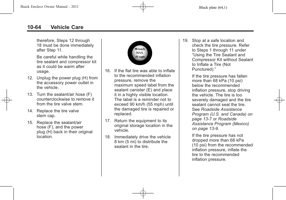 64 vehicle care | Buick 2011 Enclave User Manual | Page 356 / 434