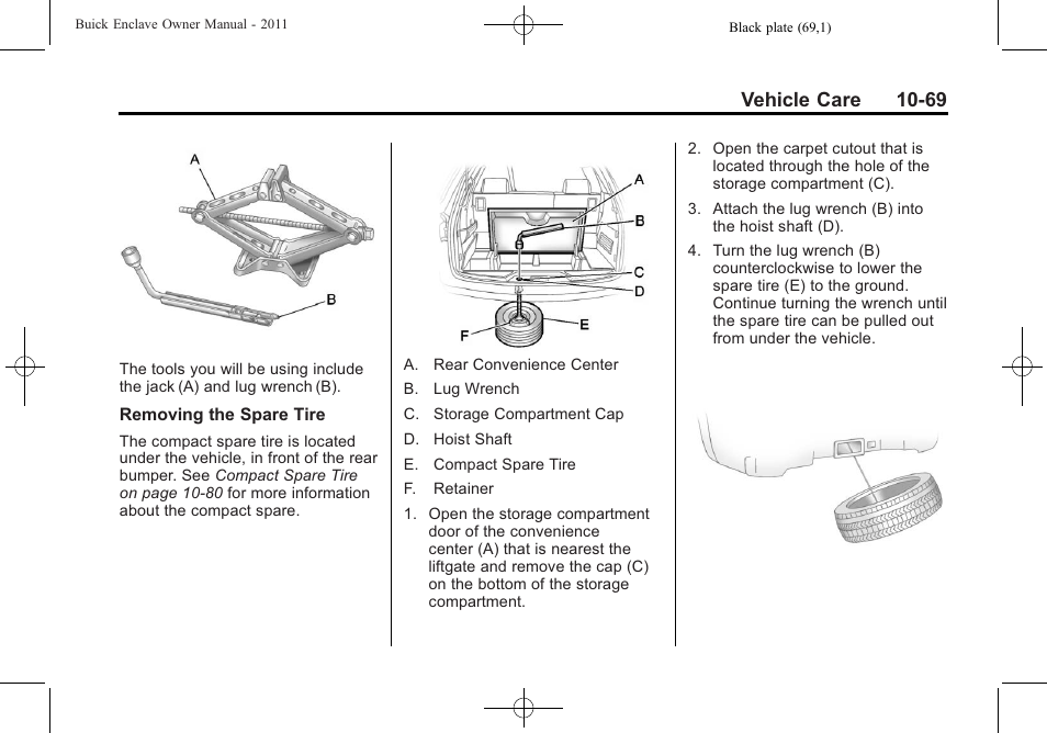 Vehicle care 10-69 | Buick 2011 Enclave User Manual | Page 361 / 434