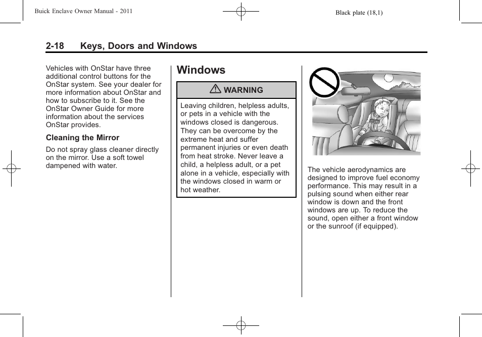 Windows, Windows -18 | Buick 2011 Enclave User Manual | Page 46 / 434