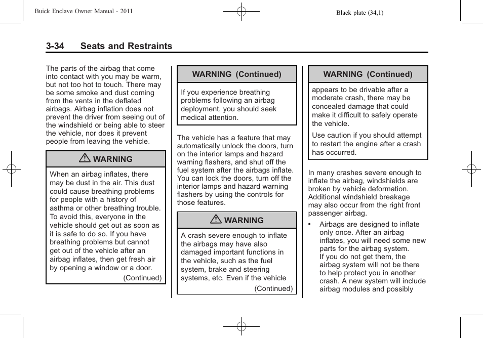 Buick 2011 Enclave User Manual | Page 84 / 434