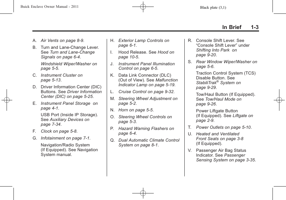Buick 2011 Enclave User Manual | Page 9 / 434