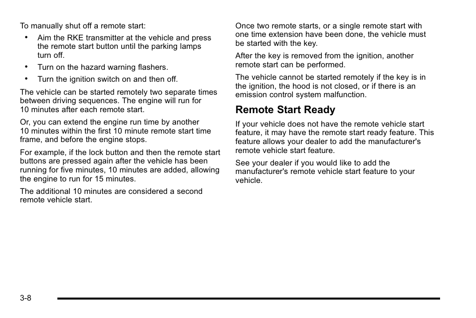 Remote start ready | Buick 2010 Lucerne User Manual | Page 116 / 474