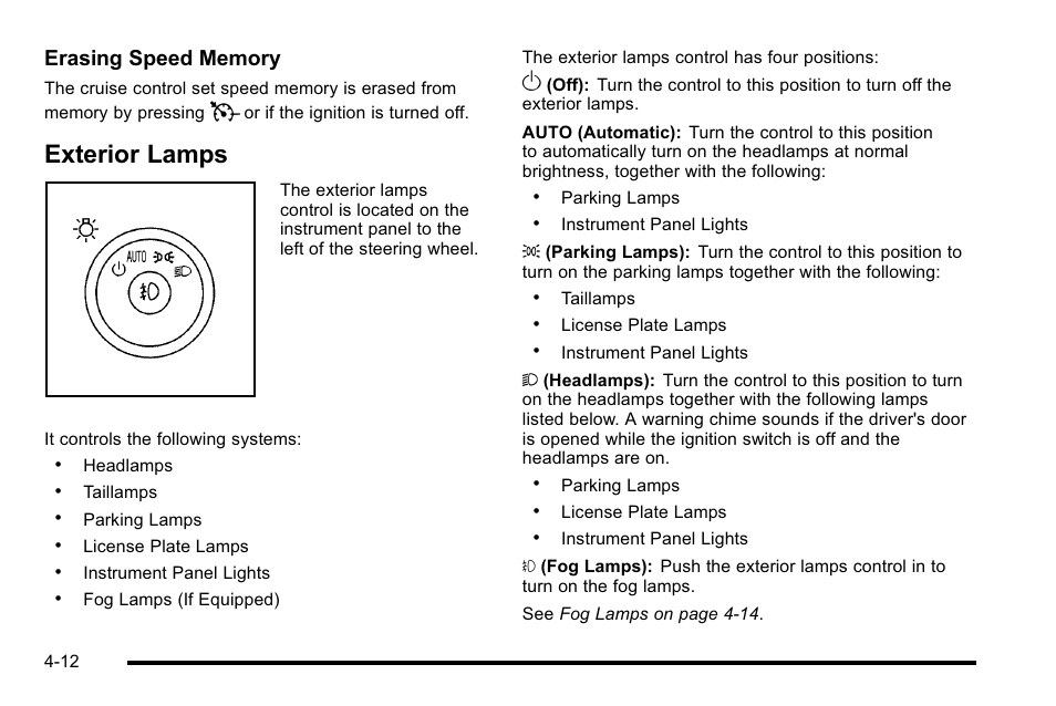 Exterior lamps, Exterior lamps -12 | Buick 2010 Lucerne User Manual | Page 172 / 474