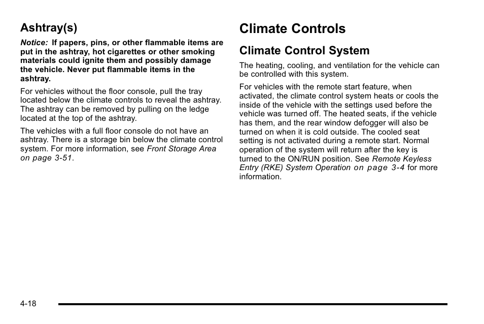 Ashtray(s), Climate controls, Climate control system | Climate controls -18, Ashtray(s) -18, Climate control system -18 | Buick 2010 Lucerne User Manual | Page 178 / 474