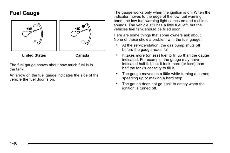 Fuel gauge, Fuel gauge -46 | Buick 2010 Lucerne User Manual | Page 206 / 474