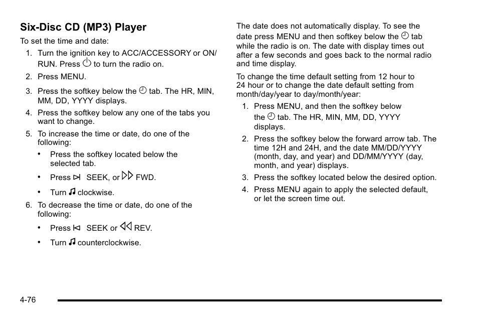 Six-disc cd (mp3) player | Buick 2010 Lucerne User Manual | Page 236 / 474