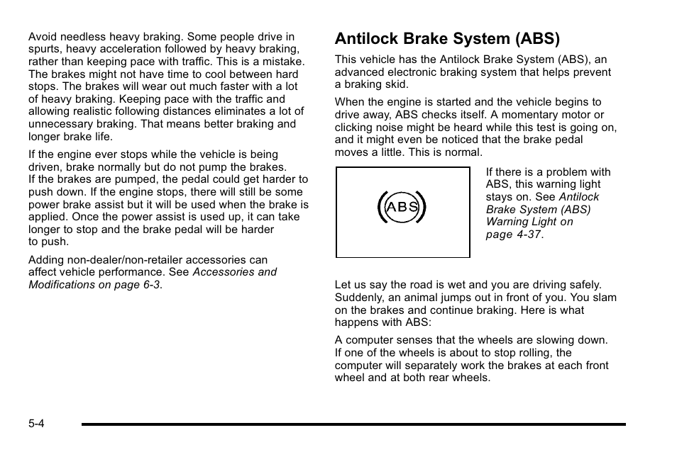 Antilock brake system (abs), Antilock brake system (abs) -4 | Buick 2010 Lucerne User Manual | Page 272 / 474