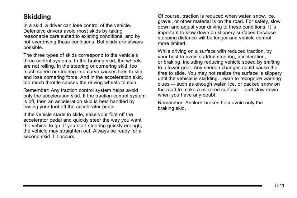 Skidding | Buick 2010 Lucerne User Manual | Page 279 / 474