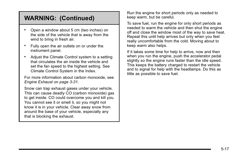 Warning: (continued) | Buick 2010 Lucerne User Manual | Page 285 / 474
