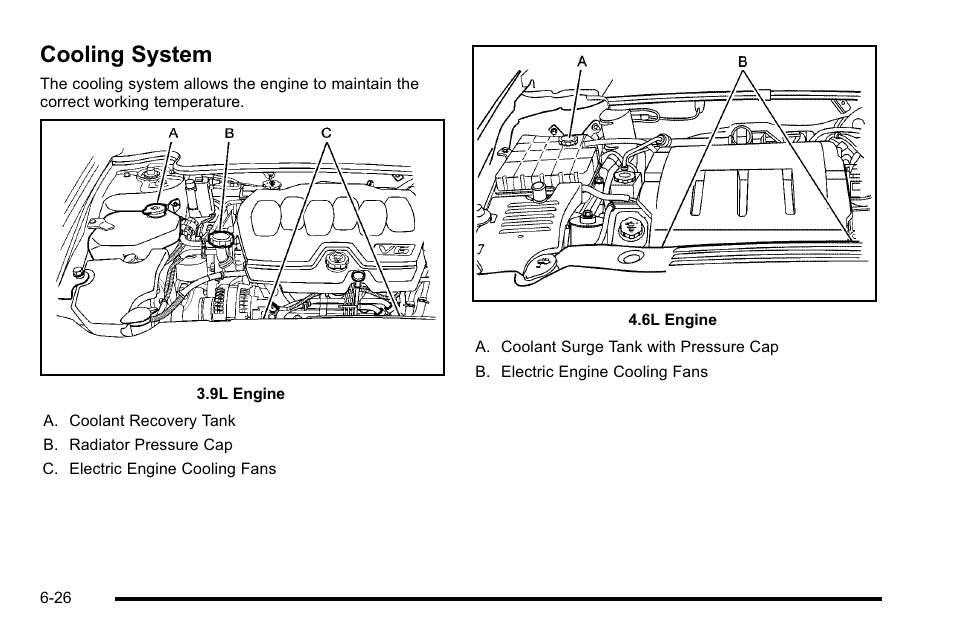 Cooling system, Cooling system -26, Cooling | Cooling system on | Buick 2010 Lucerne User Manual | Page 328 / 474