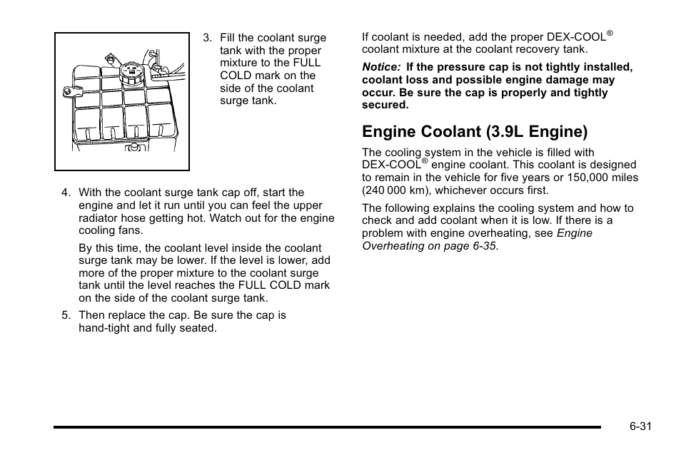 Engine coolant (3.9l engine), Engine coolant (3.9l engine) -31 | Buick 2010 Lucerne User Manual | Page 333 / 474
