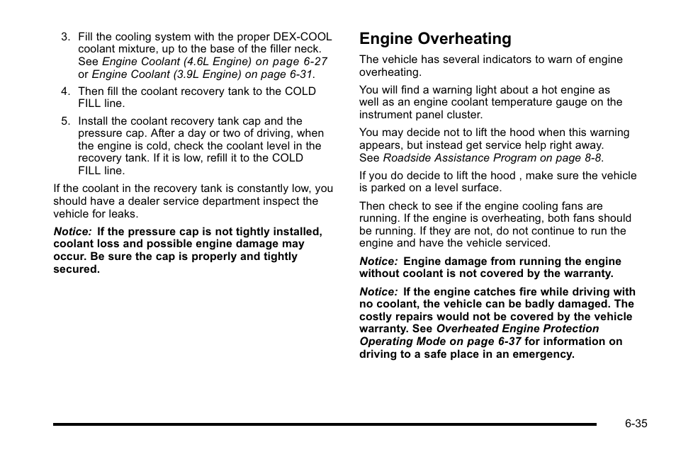 Engine overheating, Engine overheating -35 | Buick 2010 Lucerne User Manual | Page 337 / 474