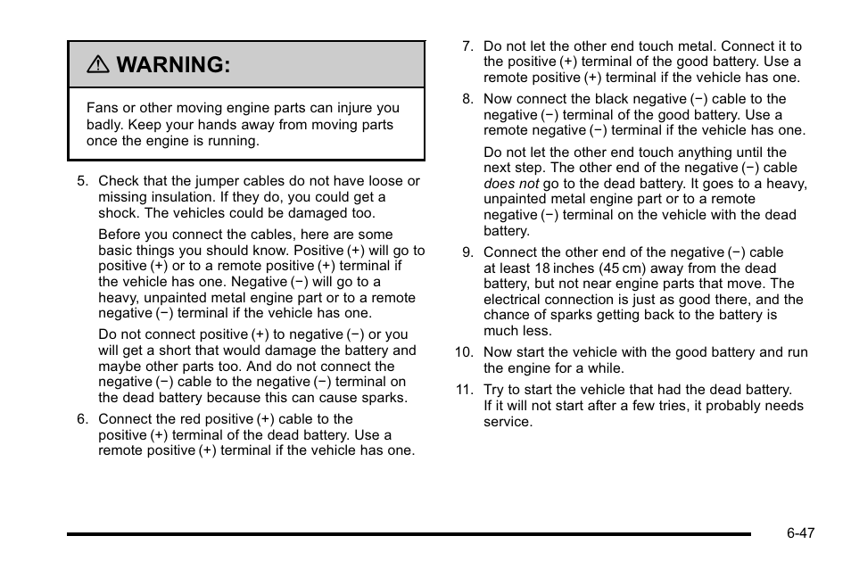 Warning | Buick 2010 Lucerne User Manual | Page 349 / 474
