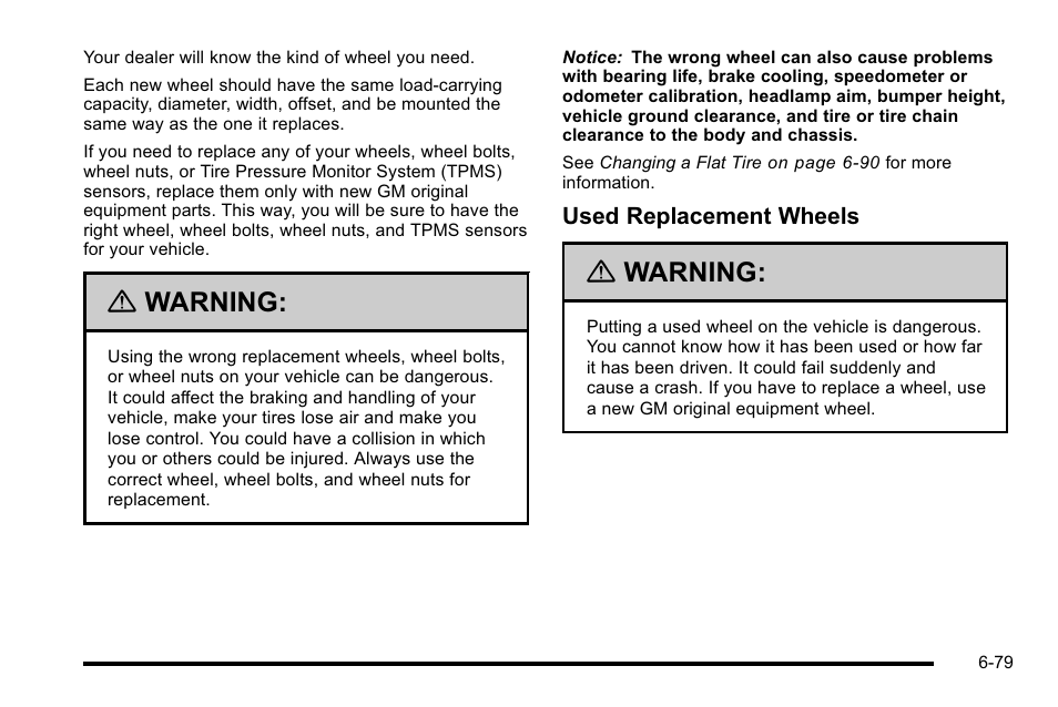 Warning | Buick 2010 Lucerne User Manual | Page 381 / 474