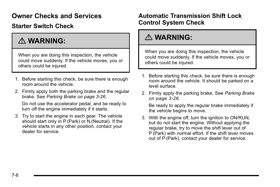 Owner checks and services, Owner checks and services -8, Maintenance | Owner, Warning | Buick 2010 Lucerne User Manual | Page 430 / 474