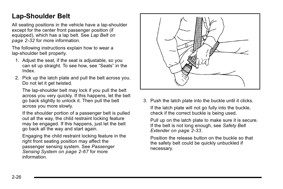Lap-shoulder belt, Lap-shoulder belt -26, Passenger | Buick 2010 Lucerne User Manual | Page 58 / 474