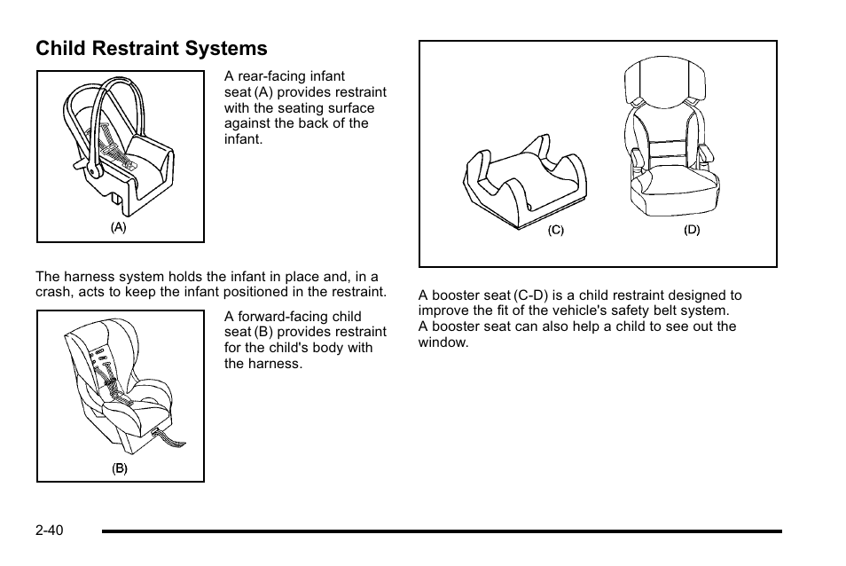 Child restraint systems, Child restraint systems -40 | Buick 2010 Lucerne User Manual | Page 72 / 474